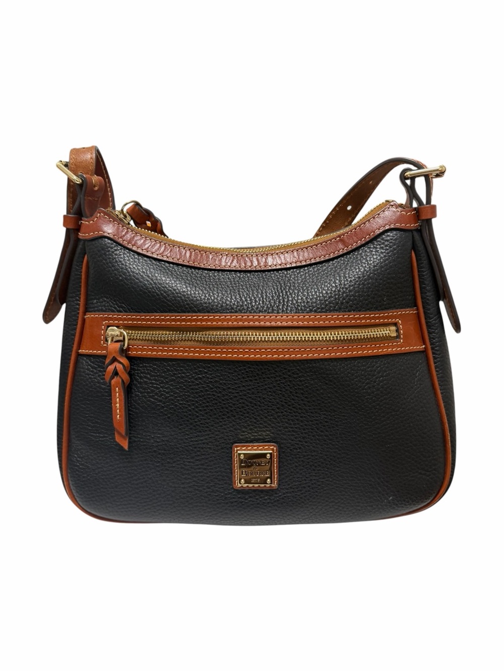 Dooney & Bourke Pebbled Black/Brown Shoulder Handbag